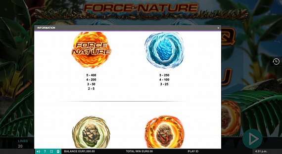 Force of Nature Pokie ScreenShot #1